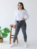 Джинсы женские серые американки приталенные 25-30  2750-844