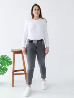 Джинсы женские серые американки приталенные 25-30  2750-844