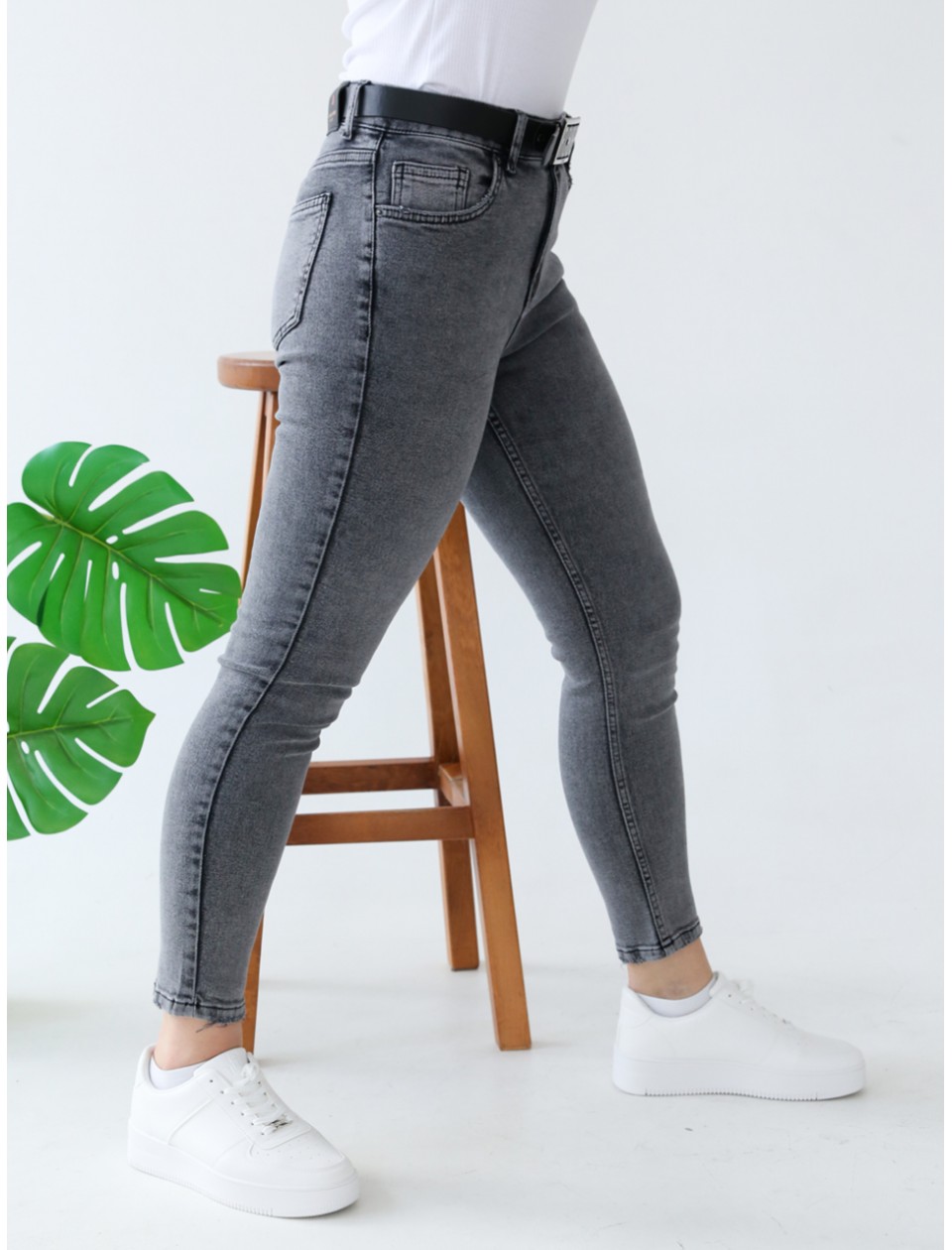 Джинсы женские серые американки приталенные 25-30  2750-844