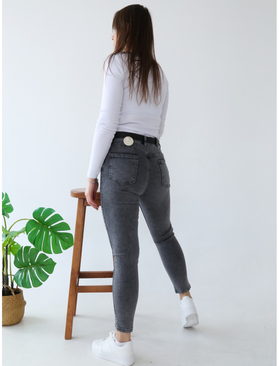 Джинсы женские серые американки приталенные 25-30  2750-844