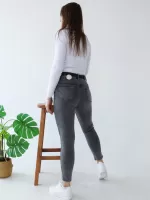 Джинсы женские серые американки приталенные 25-30  2750-844