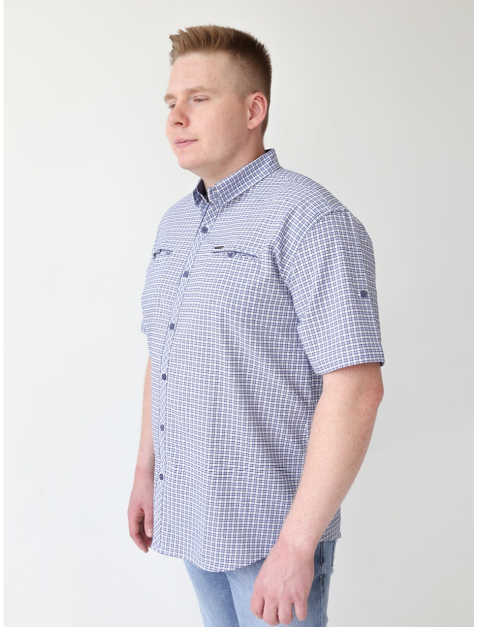 рубашка к/р JP 7623-0-1 белXт/син жат m-2xl M