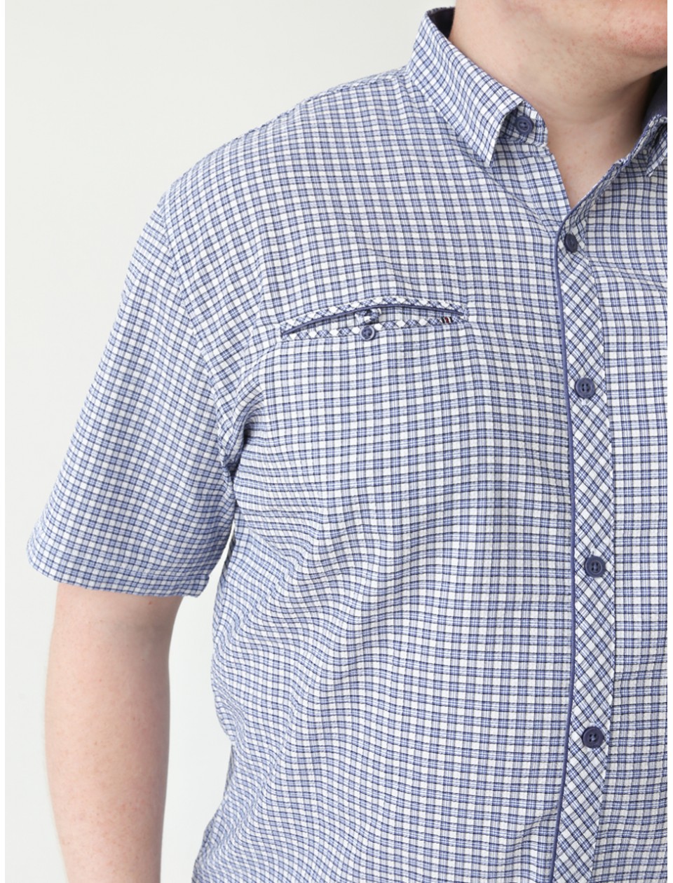 рубашка к/р JP 7623-0-1 белXт/син жат m-2xl M
