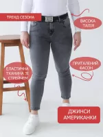 Джинсы женские серые американки приталенные 25-30  2750-844