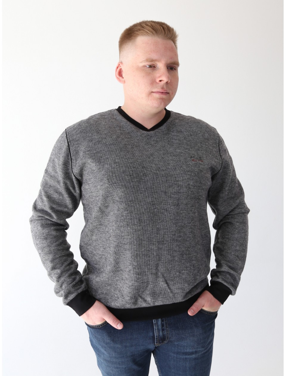 толстовка бт MCS 910-V-B сер//черн 3-6xl M