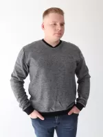 толстовка бт MCS 910-V-B сер//черн 3-6xl M