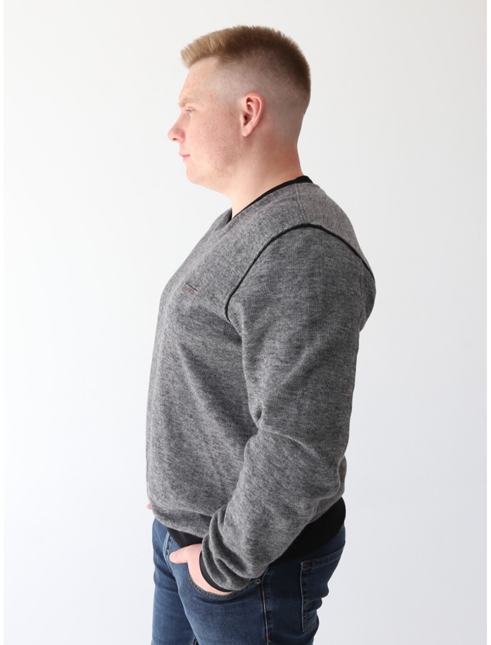 толстовка бт MCS 910-V-B сер//черн 3-6xl M