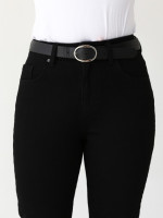 Джинсы женские утепленные МОМ черные 25-30  2439-769