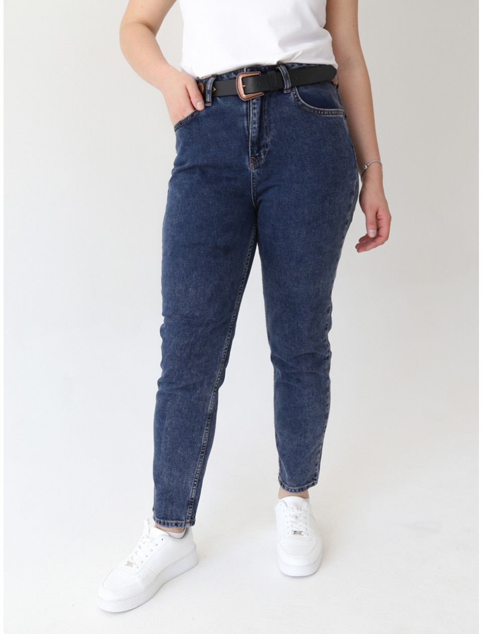 джинсы бт/ Crcpt 1013-1 гр/син-вар МОМ 28-32 рмнЖ
