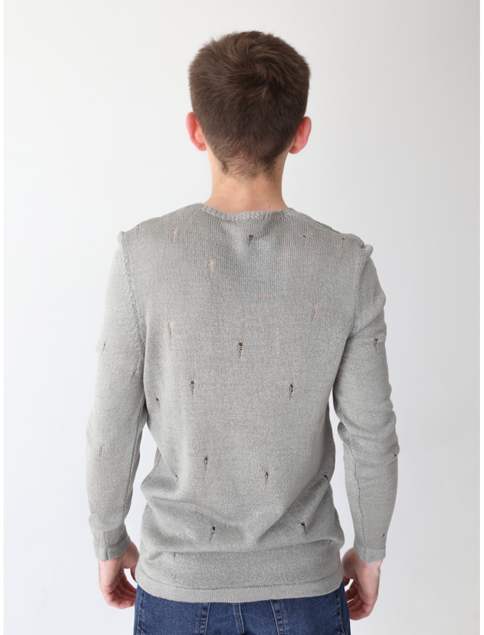 свитер/т Lagos 2395-1-V серый+дырки s-xl М