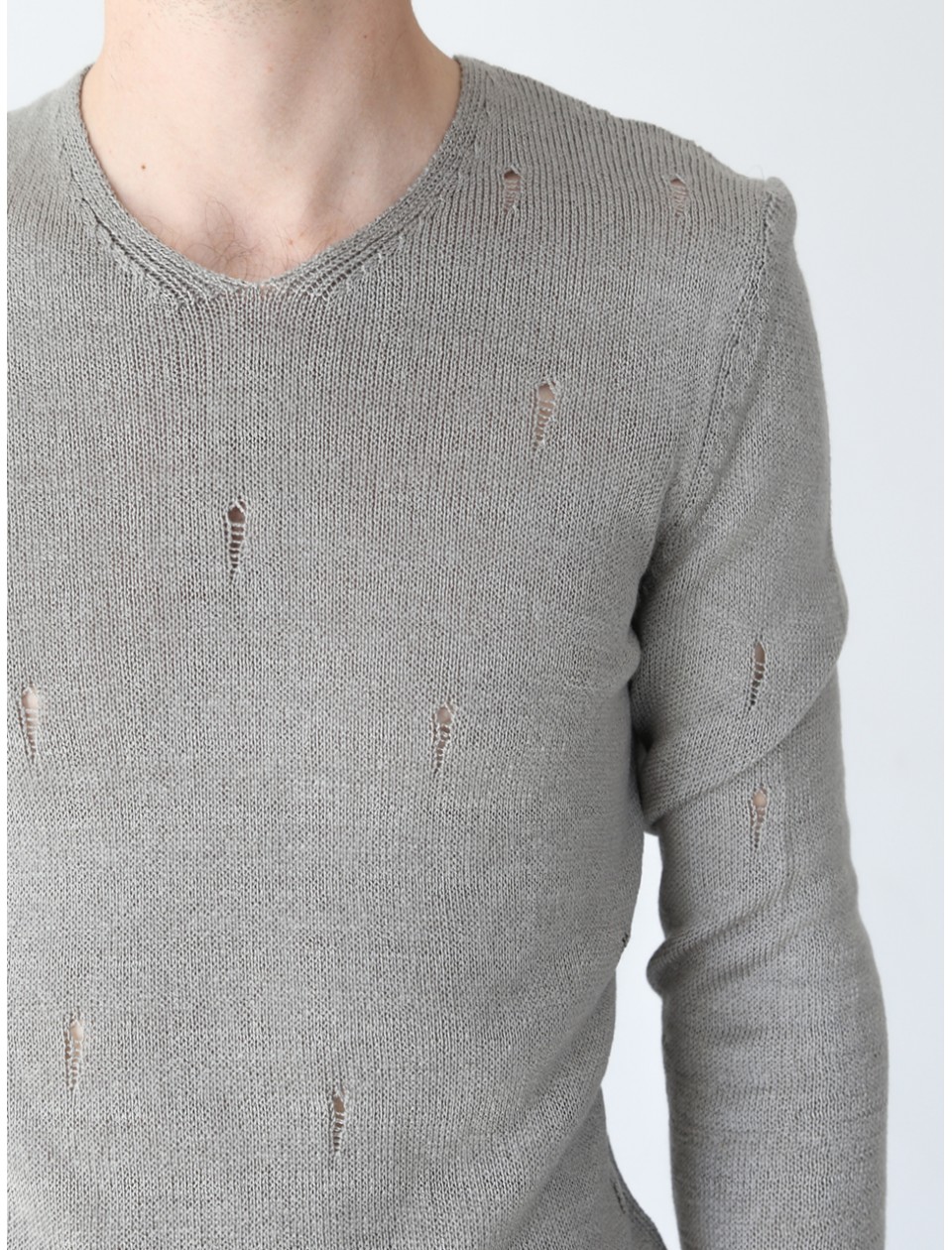 свитер/т Lagos 2395-1-V серый+дырки s-xl М