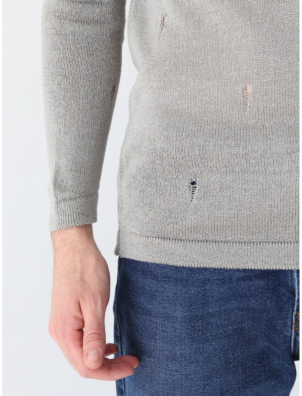 свитер/т Lagos 2395-1-V серый+дырки s-xl М