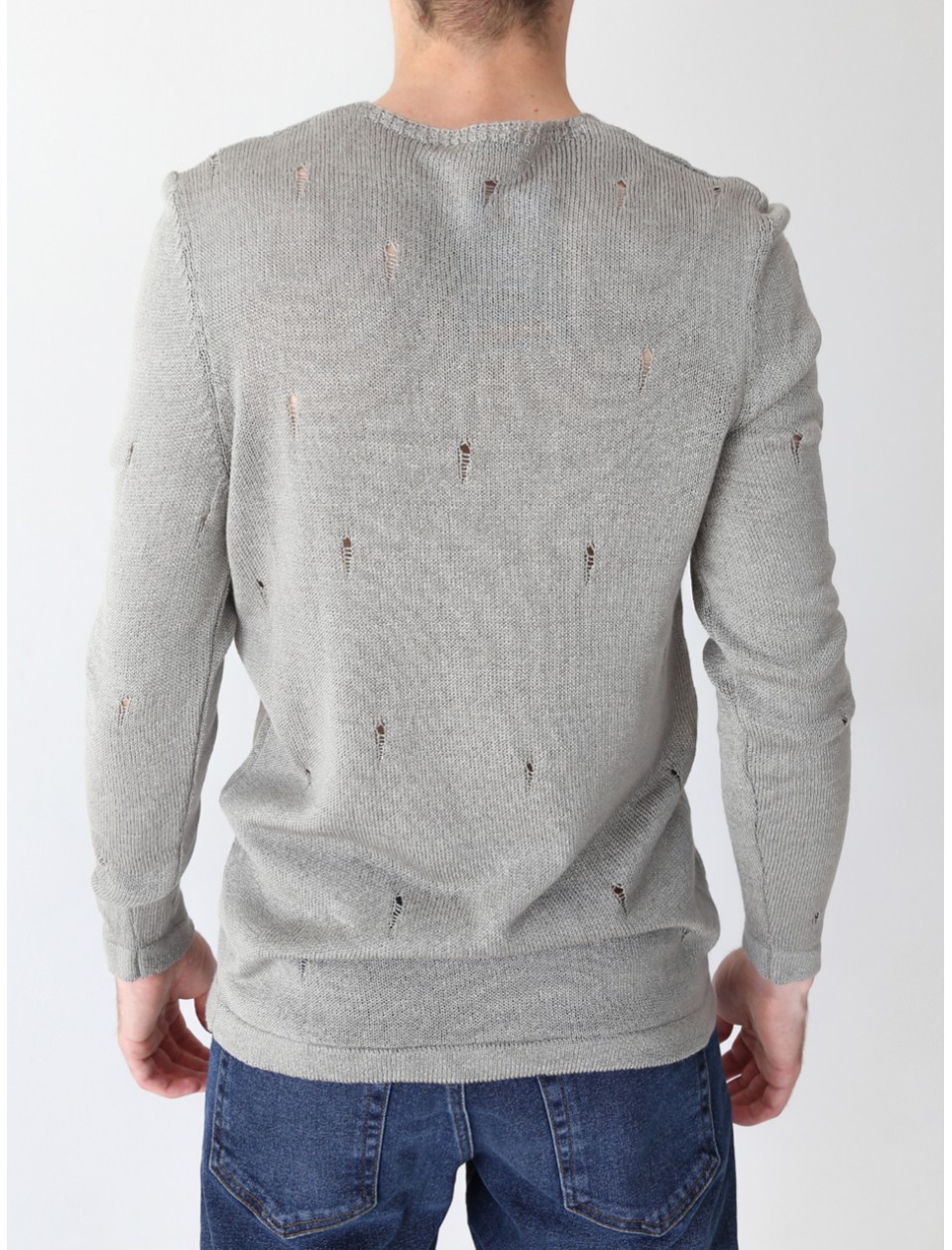 свитер/т Lagos 2395-1-V серый+дырки s-xl М