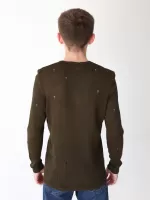 свитер/т Lagos 2395-2-V хаки+дырки s-xl М
