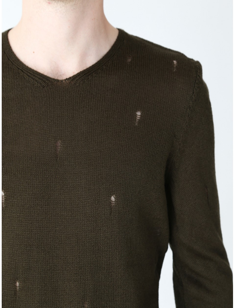 свитер/т Lagos 2395-2-V хаки+дырки s-xl М