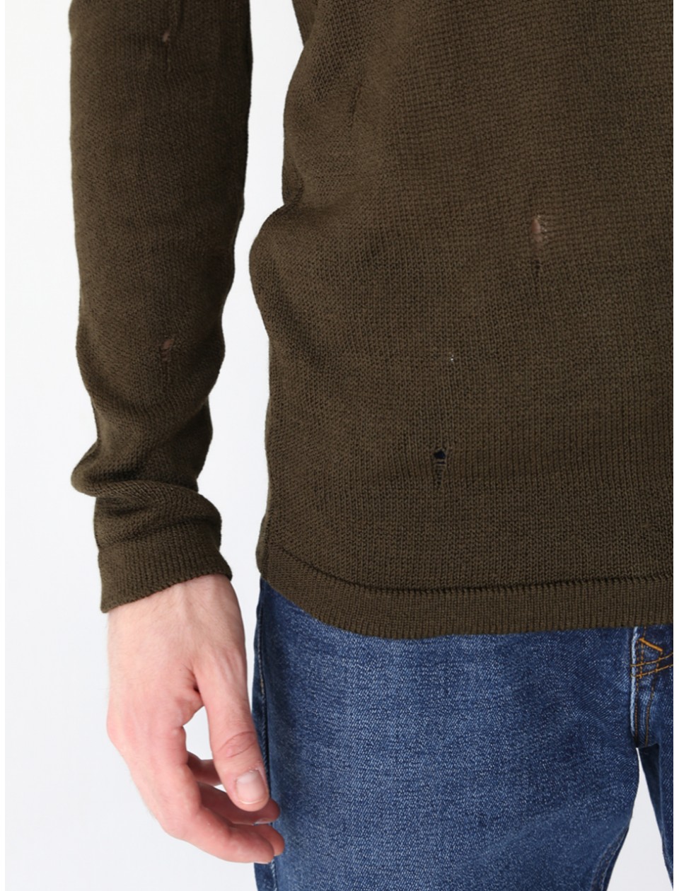 свитер/т Lagos 2395-2-V хаки+дырки s-xl М