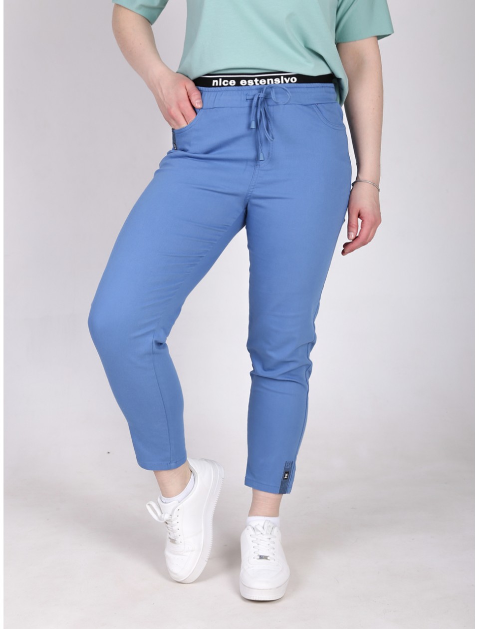 штани S-li Est 1074-4 сині+куліс MOM 36-42 Ж