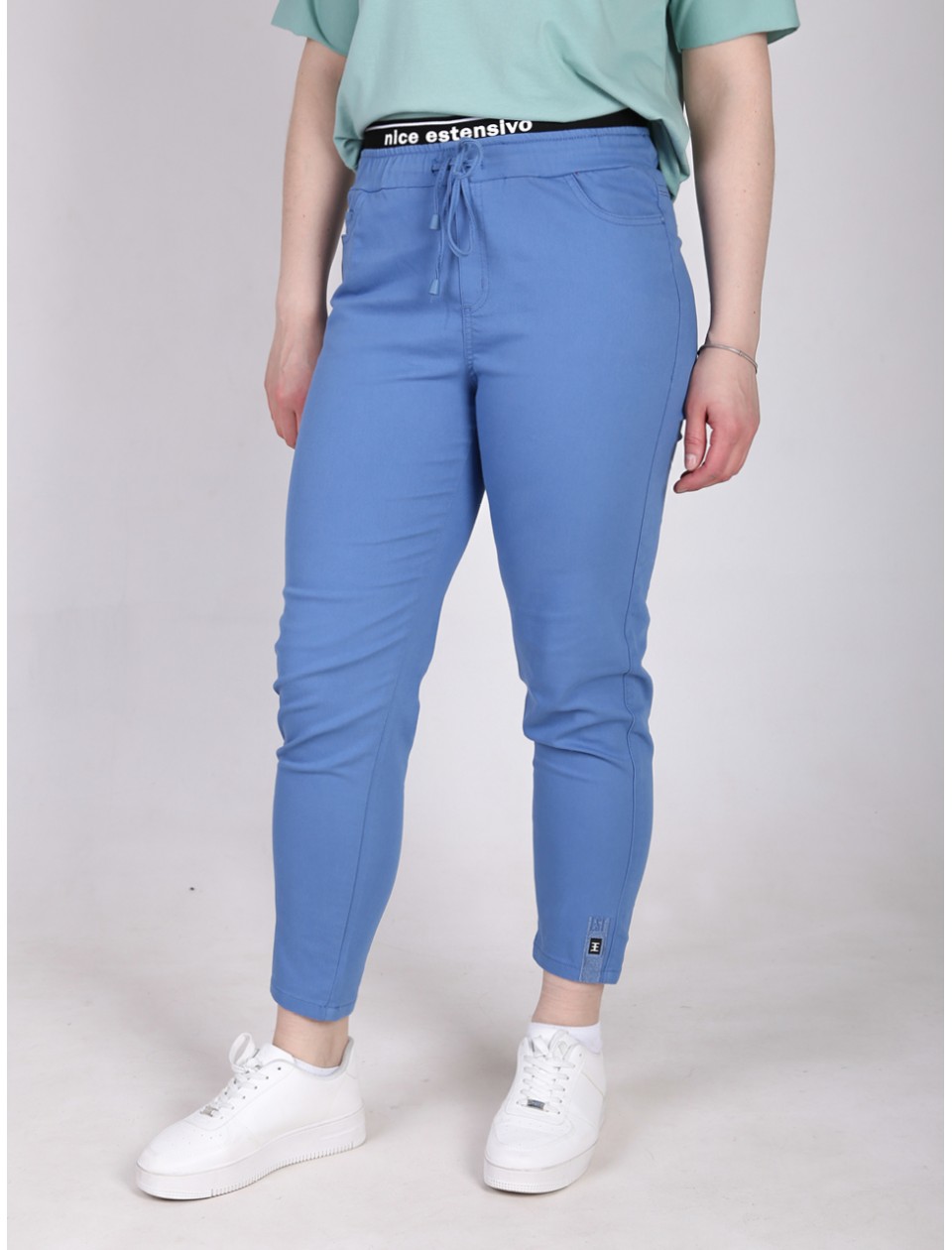 штани S-li Est 1074-4 сині+куліс MOM 36-42 Ж