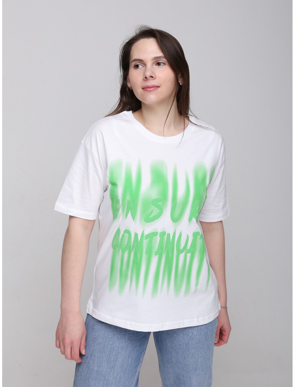 футболка Whitney 932-2-Т біл+зелен xs-l Ж