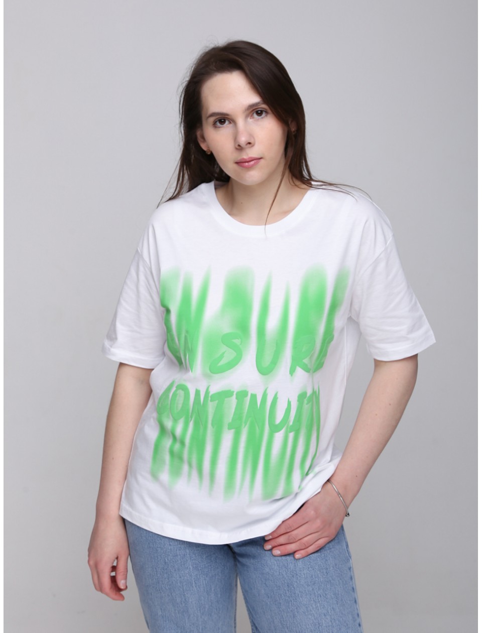 футболка Whitney 932-2-Т біл+зелен xs-l Ж