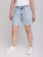 Шорти джинсові жіночі блакитні із защипами 25-29 4469-1