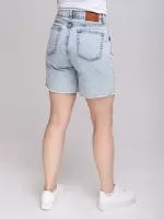 Шорти джинсові жіночі блакитні із защипами 25-29 4469-1