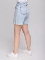 Шорти джинсові жіночі блакитні із защипами 25-29 4469-1