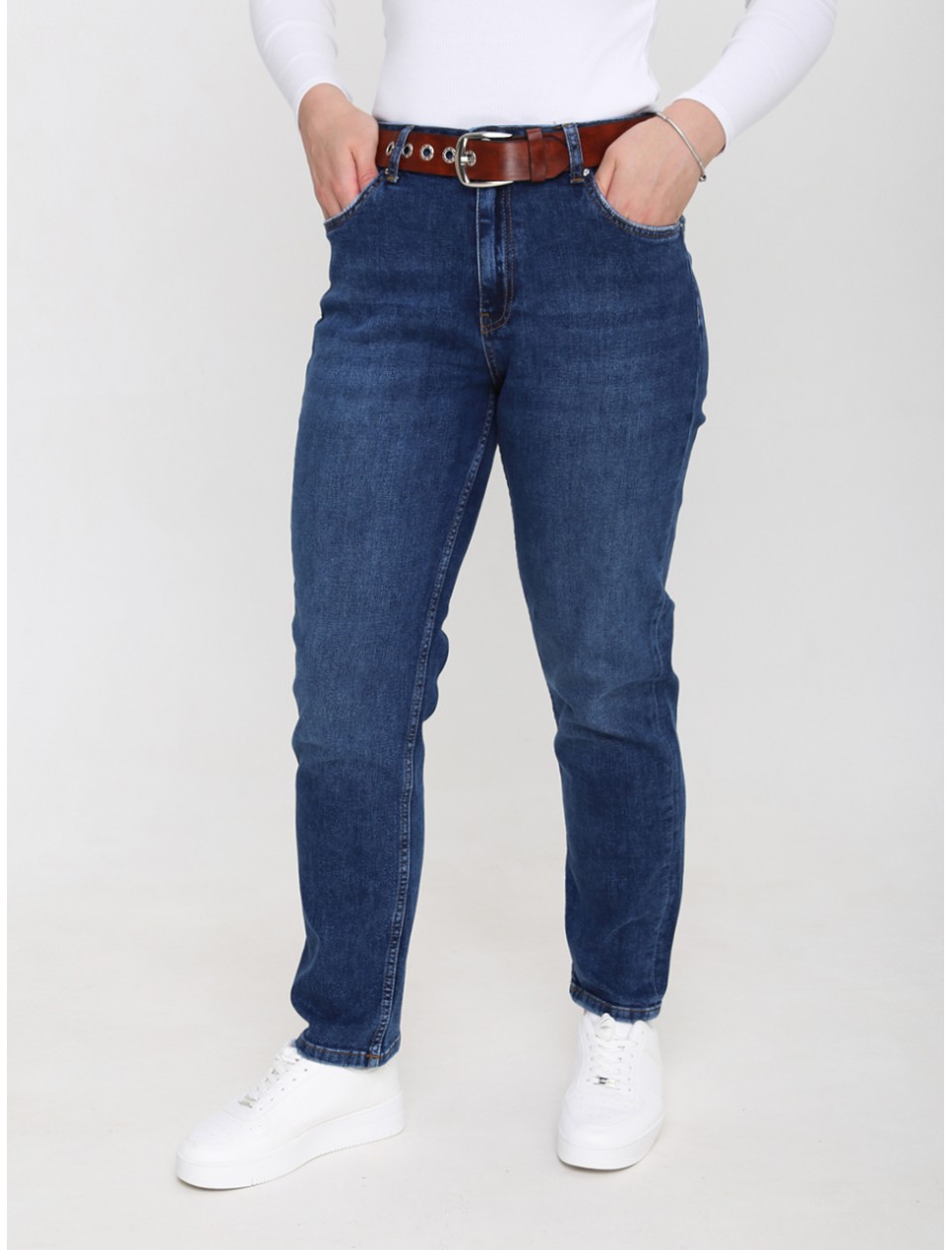 джинси б/ ANG 3026-B-934 син МОМ 28-33/30 рЖ