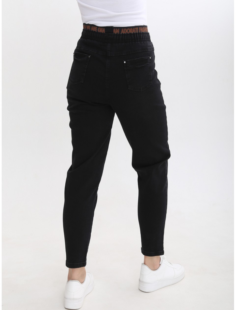 джинси S-li Adrt 7377-1 чор MOM+кул 36-42 Ж