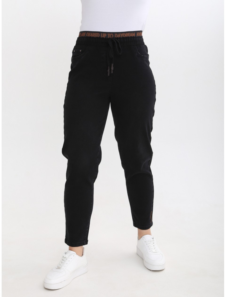 джинси S-li Adrt 7377-1 чор MOM+кул 36-42 Ж