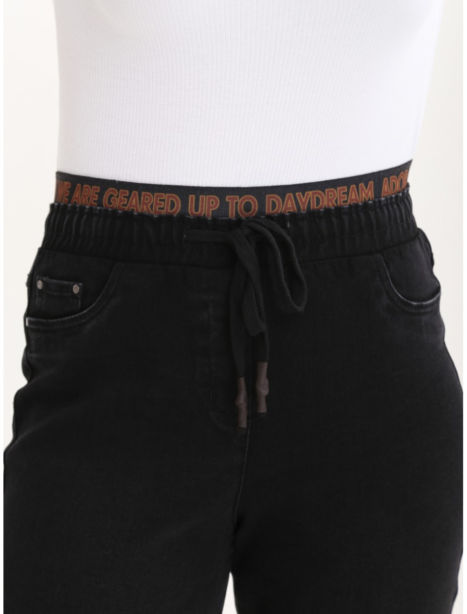 джинси S-li Adrt 7377-1 чор MOM+кул 36-42 Ж