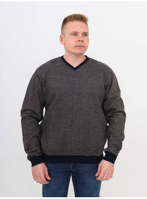 Джемпер чоловічий бежевий із синім великий розмір 910-В