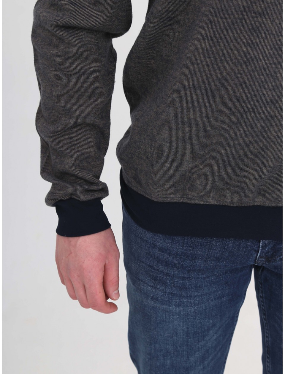 Джемпер мужской бежевый с синим большой размер  910-В