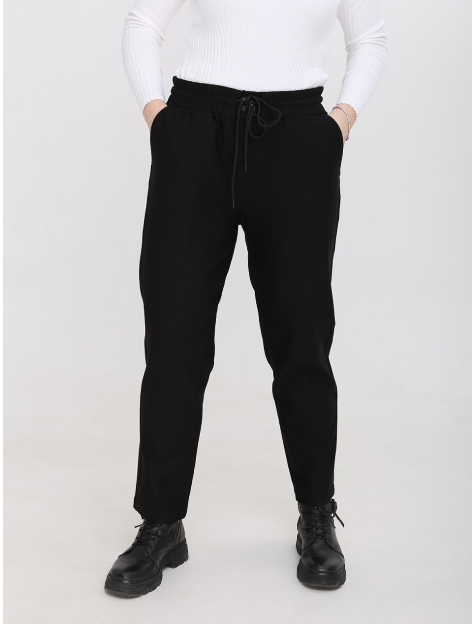 штани ут б/ S-li Crm 20057-B чор+кулс MOM  42-48 Ж