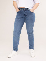 Джинсы женские светло-синие МОМ стрейчевые со средней посадкой  1001-w