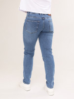 Джинсы женские светло-синие МОМ стрейчевые со средней посадкой  1001-w