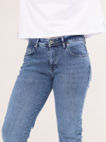 Джинсы женские светло-синие МОМ стрейчевые со средней посадкой  1001-w