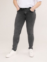 Джинси жіночі сірі варені слим великий розмір середня посадка 3664-W