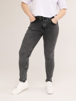 Джинси жіночі сірі варені слим великий розмір середня посадка 3664-W
