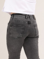 Джинси жіночі сірі варені слим великий розмір середня посадка 3664-W