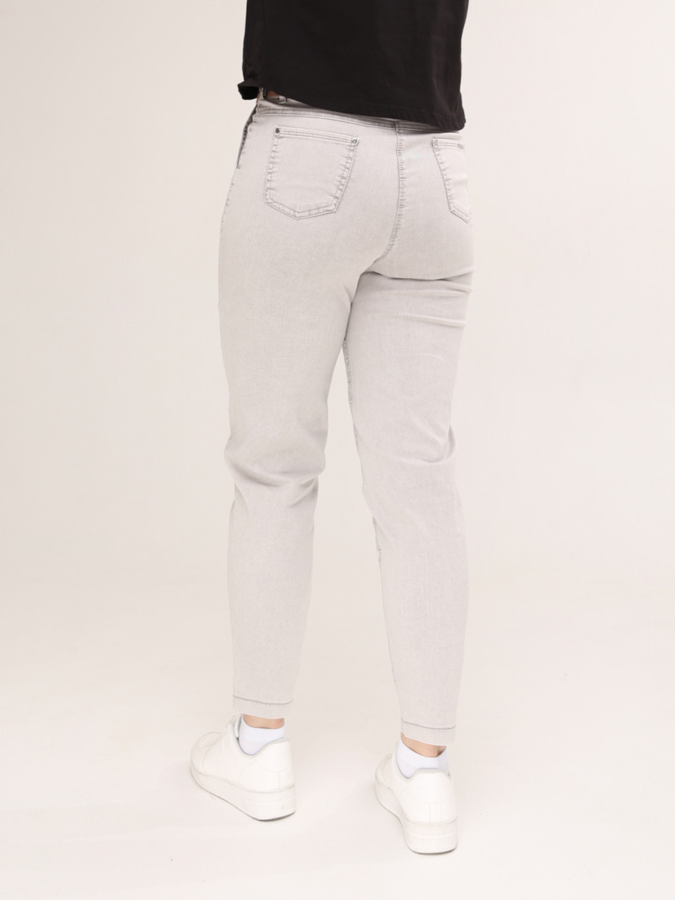 Джинсы женские бежевые МОМ летние  7437