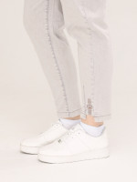 Джинсы женские бежевые МОМ летние  7437