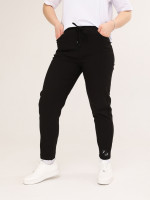 Брюки женские черные МОМ тонкие на кулиске  1303-1