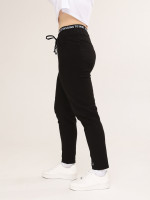 Брюки женские черные МОМ тонкие на кулиске  1303-1