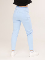 Штани жіночі блакитні МОМ тонкі на лаштунці 1303-2