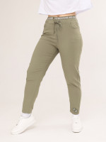Штани жіночі хакі МОМ літні на лаштунці великий розмір 1303-В-3