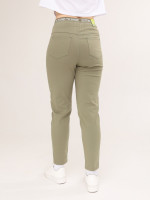 Штани жіночі хакі МОМ літні на лаштунці великий розмір 1303-В-3