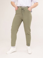 Штани жіночі хакі МОМ літні на лаштунці великий розмір 1303-В-3