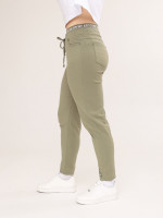 Штани жіночі хакі МОМ літні на лаштунці великий розмір 1303-В-3