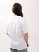 Футболка жіноча біла з написом великий розмір 925-В-2